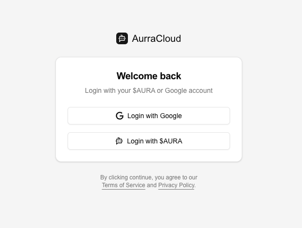 AurraCloud Login